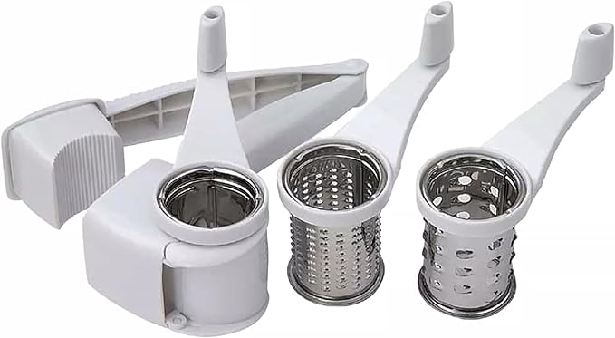 Cheese Grater Rotary – Stainless Steel Rotary Grater with Handle, Multi-Purpose Rotary Cheese Grater, Easy to Clean, Dishwasher Safe, Graters for Kitchen with Handle
