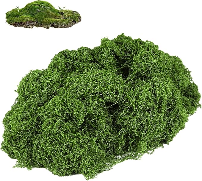 SUHAI Dark Green Artificial Moss Decorative,Artificial Fake Green Lichen Plants,Fake Moss ArtMoss Decoration for Home, Garden,Landscaping, Floristry,Model Making,Arts and Crafts(50g)