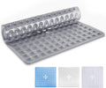 MOONLIGHT20015 Shower Bath Mat Non Slip Anti Mould & Mildew with Strong Suction Cups Grip and Drain Holes Soft Rubber Shower Mats - PVC Bathroom Mat Machine Washable (53x53cm, Grey)
