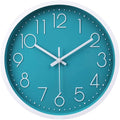 jomparis Modern 30cm / 12 Inch Silent & Non-ticking Turquoise Wall Clock, Quality Quartz Sweep Teal Clocks for Home Living Room Bedroom Kitchen