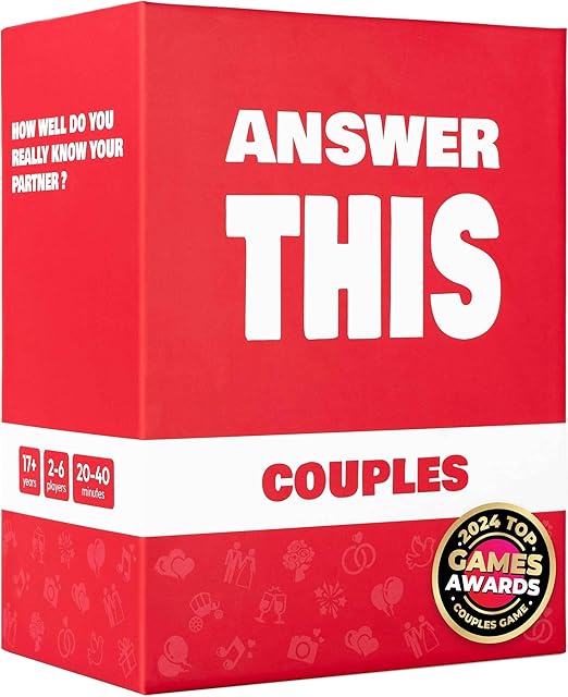 Answer This - Couples - How Well Do You Know Your Partner? - Relationship & Conversation Card Game for a Date Night or a Party - Cool Anniversary or Valentines Gift