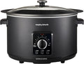 Morphy Richards 6.5L Easy Time Slow Cooker, Automatic Heat Settings, Keep Warm Mode, Hob Proof, Countdown Indicator, Dishwasher Safe Pot, Matte Black, 461021