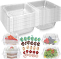 50PCS Boxes Individual for Cake Slice Portions, 5.5 Inch Clear Boxes for Food, Use for Large Muffin, Salad, Cheese, Suitable for Home Baking, Party, Cake Shop