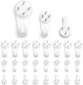 Picture Hooks Non-Trace Wall Hooks, Picture Hanging Hooks, Frame Hanger Hook, for Hanging Paintings Photos Mirror (24Pcs-Three Sizes)