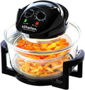 Schallen Black and Glass Air Fryer 17L 2 in 1 Deluxe Deep Fat Free Frying Low Running Cost Healthy Eating No Oil Halogen Cooker Machine with All Accessories Included (Glass 17L Air Fryer)