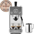 Breville Barista Slimline Espresso Machine | Integrated Milk Frother | Compact Coffee Maker for CappuccinosLattes & More | 15 Bar Pump | Silver [VCF185]