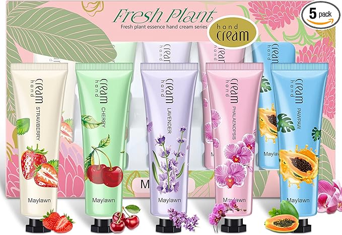 Hand Cream, 5 x 30ml, Hand Cream Gift Sets, Pack of 5, Vegan Friendly and Cruelty Free, Perfect for Birthday Mothers day Gifts idea For Her/Him