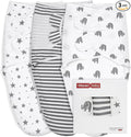 GLLQUEN BABY Baby Swaddle Wraps for 0-3 Months Newborn,Oeko-tex100,100% Breathable Organic Cotton Fabric Swadding Blankets,3 Pack(New Grey)
