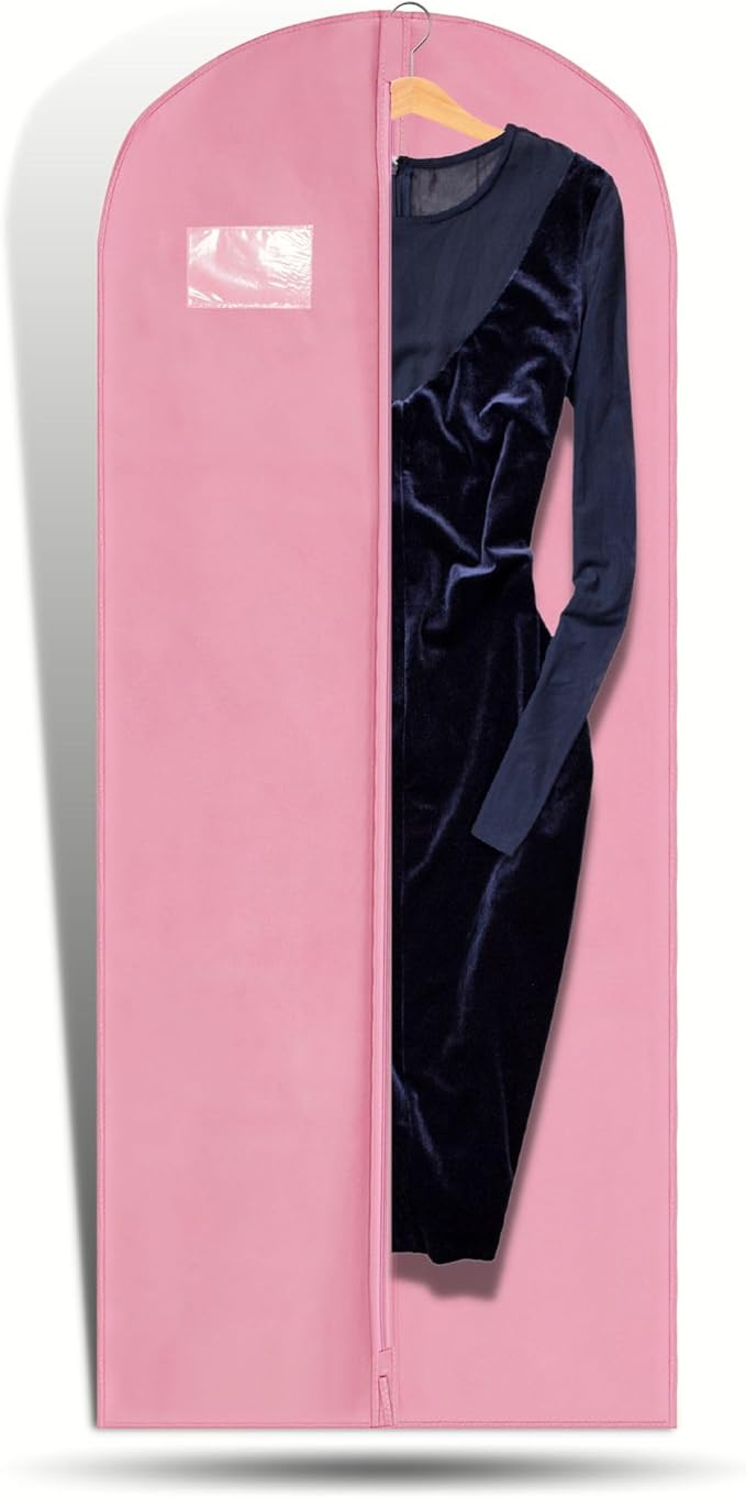 Hoesh UK Women Pink 72 Inches Breathable Bridesmaids Long Zip Wedding Gown Dress Travel Storage Garment Cover Bag