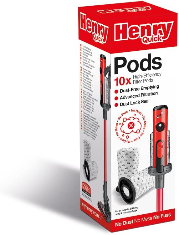 Henry Quick Filter Pods, Pack of 10, Microfibre 3 Layer Filtration