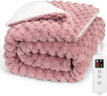 Heated Blanket Electric Throw 160x130CM, 10 Levels &1-9H Timer Auto-Off, Machine Washable, Soft Flannel Sherpa Full Body Warming, Sofa Bed Office Use, Heating Blanket