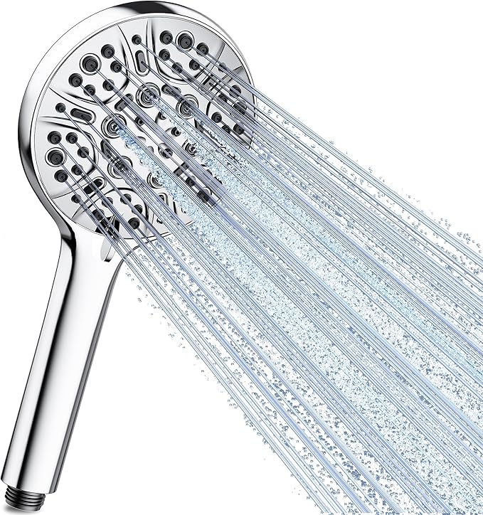 Magichome Pro High Pressure Shower Head with 9 Spray Modes, Bathroom Large Powerful Chrome Showerhead for Low Water Pressure