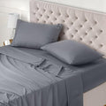 Utopia Bedding Bed Sheet Set Double, Grey, 4 Piece – Fitted Sheet, Flat Sheet with 2 Pillow Cases 50x75 – Wrinkle, Shrinkage & Fade Resistant – Oeko-Tex Certified, Polyester Microfiber Fabric