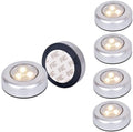 6 Pack Warm LED Battery-Powered Wireless Night Light Stick Tap Touch Lamp Stick-on Push Light for Closets, Cabinets, Counters, or Utility Rooms,Cordless Touch Light
