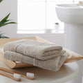 Catherine Lansfield Bathroom Anti-Bacterial Cotton Face Cloth Pair Natural TW/55660/W/FC2/NT