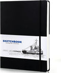 A4 Sketchbook 58 Sheets, Sketchbook with 200GSM Thick Paper - Black Hardback Art Drawing Pad for Sketching, 21 x 29.7 cm, 116 Pages