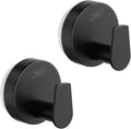 TAILI Bathroom Towel Hooks Black with Vacuum Suction Cups No Drilling Reusable Metal Bathroom Suction Hooks Waterproof Heavy Duty Removable Hanger for Shower, Kitchen, Towel, Robe -Round Type C