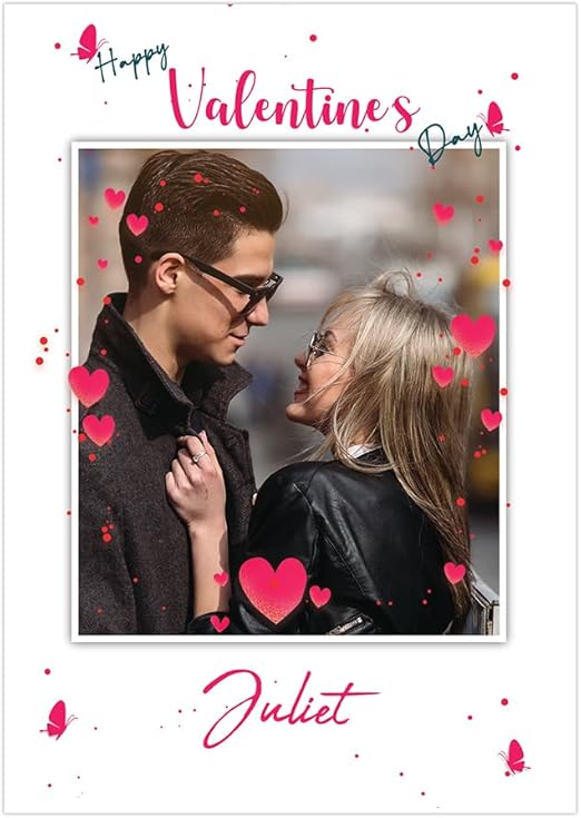 Papa Prints Personalised Valentines Cards for Her Customised Valentines Card A5 Valentines Card for Him Personalised card photo cards With Envelope