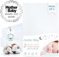 Next To Me Crib Sheets 51x85cm – Award-Winning 2 Pack Organic Cotton White Bedside Crib Fitted Sheets – Soft Breathable Tutti Bambini CoZee Fitted Sheets for Daily Use