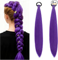 Purple Hair Extensions Cosplay Hair, Purple Braiding Hair, Rumi Hairs Braid, Braiding Hairs Synthetic Fiber, Adjustable Cap for Kids & Adults (2PCS)