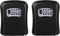 2PC Wall Mounted Key Safe, Outdoor Combination Lock Box, Waterproof Security Lockbox for Garage, School, Elderly Parents Spare Key Storage