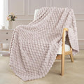 Exclusivo Mezcla Extra Large Soft Fleece Throw Blanket, 127x178 CM Stylish Jacquard Throw Blanket for Sofa, Fuzzy Cozy Lightweight for All Season, Camel
