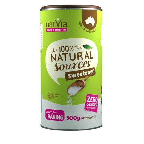 Natvia Sweetener Canister 300g - Stevia-Based Natural Sugar Substitute - 9342985000585