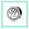 I Love You to the Moon and Back Sterling Silver Charm for Women's Bracelet â€“ Pandora Compatible, S925