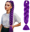 Benehair 24 Inches Braiding Hair Long Braids Extensions Hair Colorful Synthetic Hair for Braid Human Braiding Hair Purple Hair Extensions for Women(Purple, 100g)
