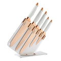 5pc Tower Kitchen Knife Set With Knife Block  Rose Gold