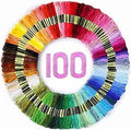 Maxee Embroidery Threads, 100 Colors Per Pack Embroidery Floss,8m Cross Stitch Threads,Friendship Bracelets Floss, Crafts Floss Rainbow Color