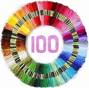 Maxee Embroidery Threads, 100 Colors Per Pack Embroidery Floss,8m Cross Stitch Threads,Friendship Bracelets Floss, Crafts Floss Rainbow Color