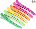 AIMIKE 6 Sectioning Hair Clips,Professional Hair Clips for Styling,Non Slip No-Trace Hairdresser Clips with Silicone Band,Salon and Home Crocodile Clips for Hairdresser, Women,Men- Neon Color 10.9cm