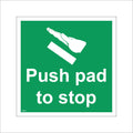 (100 x 100mm - 4 x 4, E - 3mm Standard Foamex Foamboard) FS307 Push Pad To Stop Sign Touch Press Machine Door Release End Finish Pause 600mm x 600mm B - Magnetic - Vehicle Grade