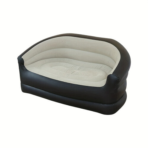 (Double Sofa-Brown) Inflatable Foldable Sofa for Two - Portable Lazy Plush Leisure Chair Suitable for Indoor And Outdoor Use