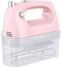 Lord Eagle Hand Mixer Electric Whisk, 400W Power Handheld Mixer for Baking Cake Egg Cream Food Beater, Turbo Boost/Self-Control Speed + 5 Speed + Eject Button + 5 Accessories, Pink