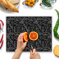 Glass Chopping Board 40x30cm : Tempered Glass Worktop Savers for Kitchens, Durable, Scratch-Resistant, Heat-Proof - Black Design