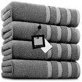 (Charcoal Grey) 4 X Big Super Jumbo Bath Sheets Towels Pure Egyptian Cotton Soft XL Bath Sheets