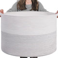 XXXLarge Storage Basket, Woven Laundry Hamper, Cotton Rope Basket, Blanket Baskets with Handle for Living Room Bedroom Storage Comforter Cushions Thread Toy Baskets, 55x35cm