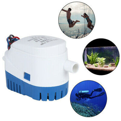 12V 1100GPH Marine Automatic Submersible Bilge Pump Auto Float Switch Internal