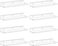 Lifewit Floating Shelves for Wall, 8 Pack Clear Acrylic Shelf 38.1cm Room Decor for Bookcase/Vinyl Record Display/Photo/Picture in Bedroom, Living Room, Bathroom, Kitchen Storage and Organization