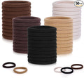 Elastic Hair Ties, 50 Pcs Thick Seamless Hair Bands No Damage Soft Ponytail Holders Hair Bobbles for Girls Women, Neutral