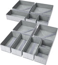 Foldable Drawer Organiser Clothes - 12 Pack Fabric Wardrobe Drawer Dividers Storage Box Dresser Draw Cubes for Baby Clothing, Socks, Underwear, Ties, Bedroom