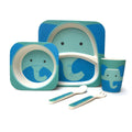 (Children's 5 Piece Bamboo Dinner Set - 100% Bamboo Fibre, Eco-Friendly, Dishwasher Safe (Elephant)) Children's 5 Piece Bamboo Dinner Set, Eco-Friendly