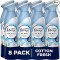 Febreze Air Freshener for Room Spray & Bathroom, Cotton Fresh, 185ML x 8 Packs, Air Fresheners for Home