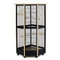 Tall All Metal Corner Aviary Bird Rat Cage - Cream & Black