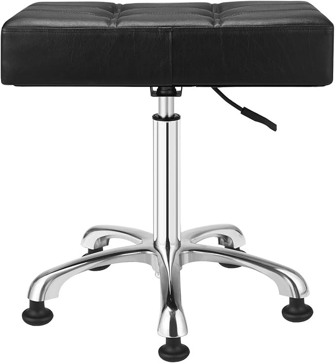 Kaleurrier Heavy Duty Stools with Bell Glides: Backless Height Adjustable Stool - Swivel Stool Chair for Counter Bar Office Lab Home Kitchen Lab Clinic Dentist Classroom- Black