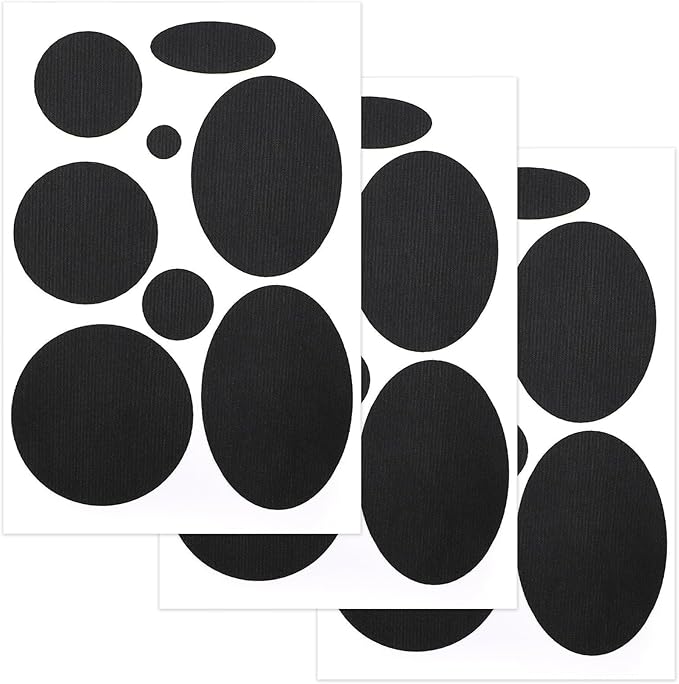3 Sheets Down Jacket Repair Patches,Self Adhesive Clothes Repair Patch,Self Adhesive Repair Patch for Down Coat Tents Sleeping Bags Outerwear Inflatables（Black）