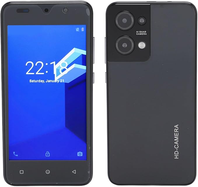 Unlocked Cell Phone, Ultra Slim Smartphone, 5.0 Inch HD Screen, 4GB RAM 32GB ROM, 8MP Dual Camera, Face Recognition, Dual SIM, WIFI, BT, Android12, 6800mAh Battery
