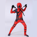 (Cloth+Backpack + Dual Swords , 5-6 Years) Kids Boys Deadpool Halloween Party Cosplay Costume Fancy Dress (No Swords)